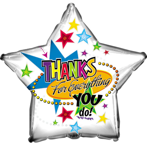 9" Airfill Only (Sticks Sold Separately) Thanks For Everything Star Balloon