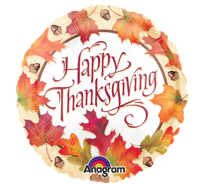 9" Airfill Only (Sticks Sold Separately) Thanksgiving Leaves Balloon