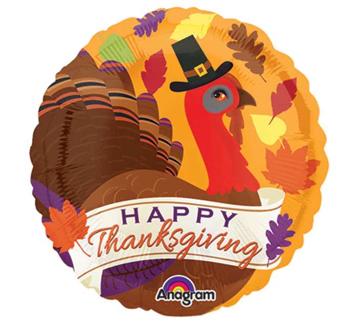 9" Airfill Only (Sticks Sold Separately) Turkey Time Balloon