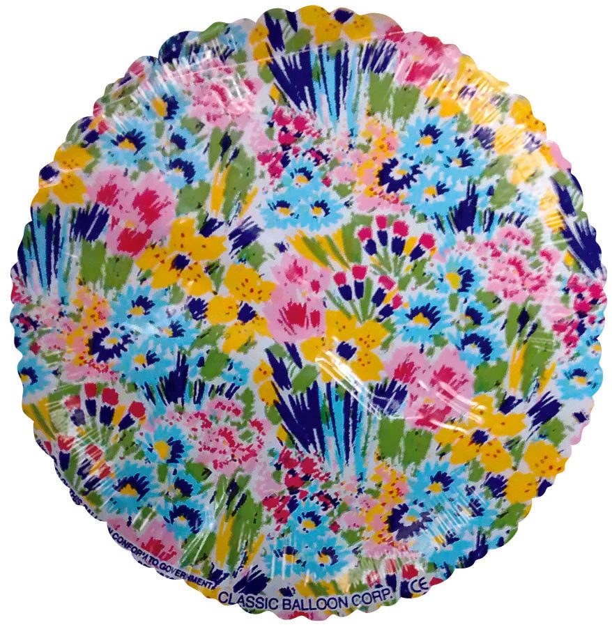 9" Airfill Only (Sticks Sold Separately) Wild Flowers Watercolor Print balloon