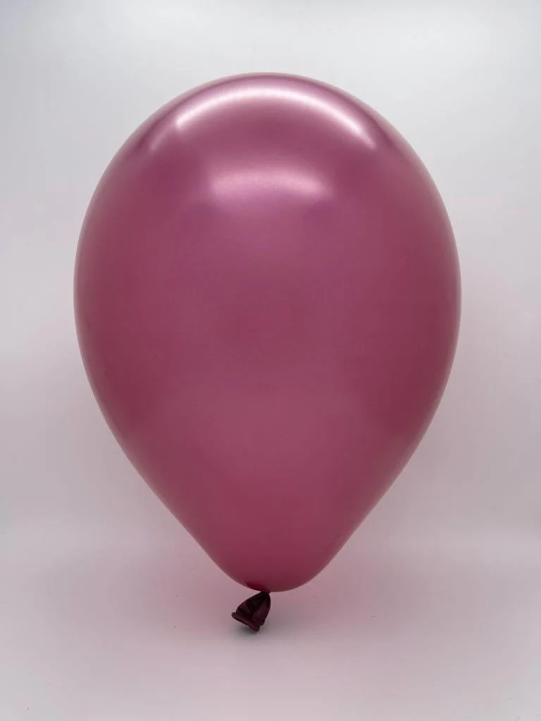 9" Metallic Burgundy Decomex Latex Balloons (100 Per Bag) - Image 2