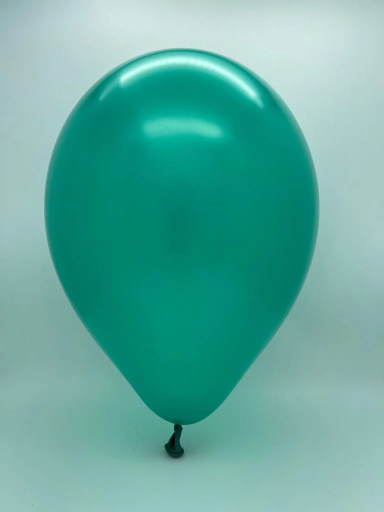 9" Metallic Green Decomex Latex Balloons (100 Per Bag) - Image 2