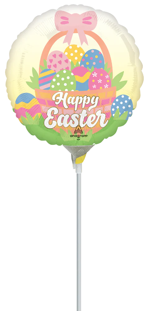 9" Airfill Only (Sticks Sold Separately) Easter Egg Basket Foil Balloon