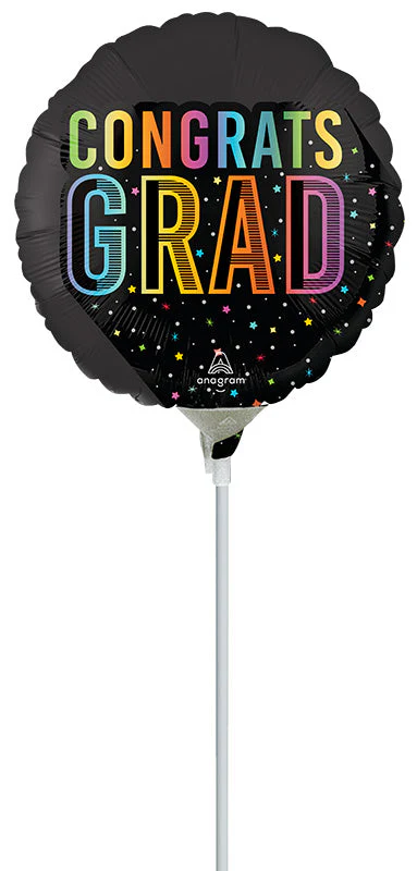 9" Airfill Only (Sticks Sold Separately) Satin Cosmic Future Grad Foil Balloon