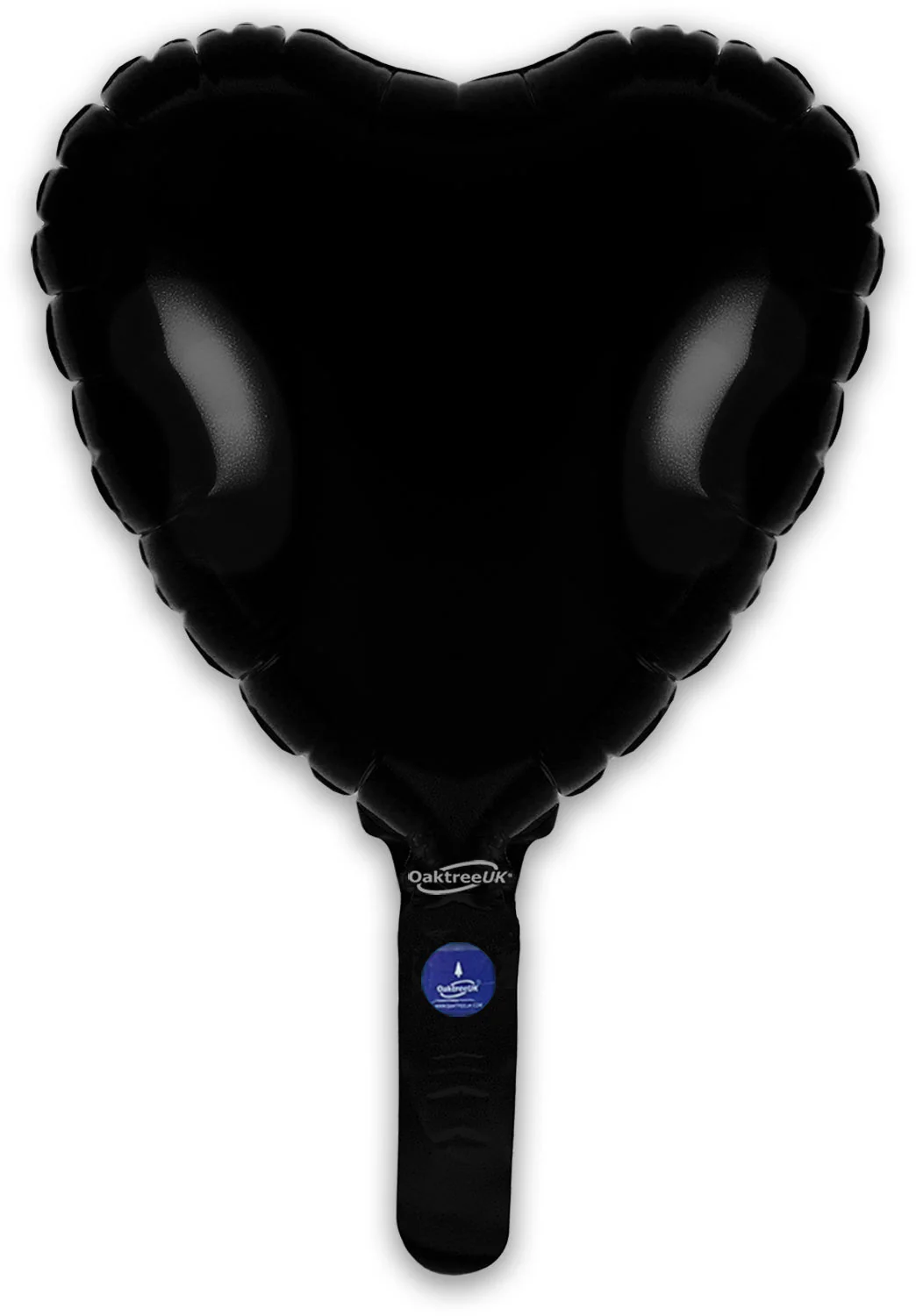 9" Airfill Only (With Self Sealing Valve) Black Heart (5 Per Pack) Oaktree Brand Foil Balloon - Image 3