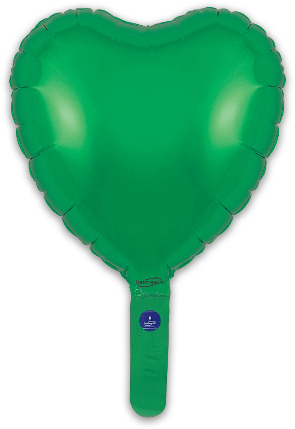 9" Airfill Only (With Self Sealing Valve) Green Heart (5 Per Pack) Oaktree Brand Foil Balloon - Image 3