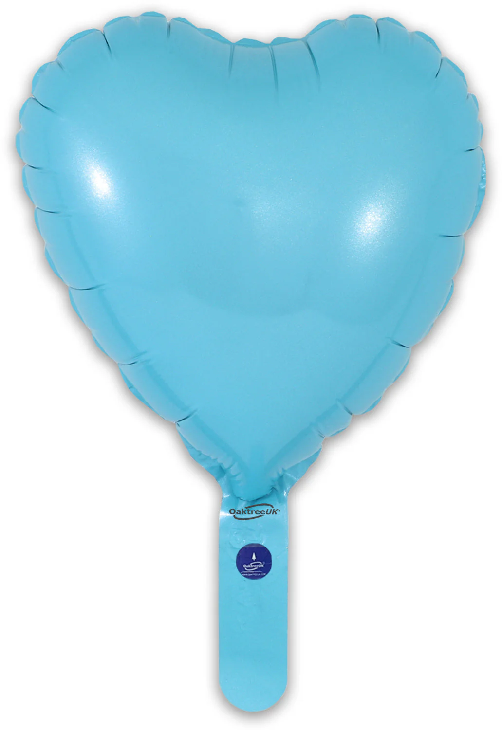 9" Airfill Only (With Self Sealing Valve) Matte Blue Heart (5 Per Pack) Oaktree Brand Foil Balloon - Image 3