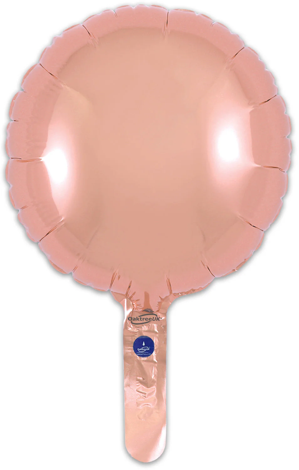 9" Airfill Only (With Self Sealing Valve) Rose Gold Round (5 Per Pack) Oaktree Brand Foil Balloon - Image 3