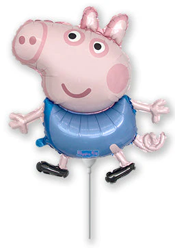 13" Airfill Only George Pig Mini Foil Balloon (Sticks Sold Separately)
