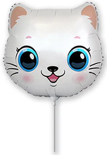 9" Airfill Only (Sticks Sold Separately) Cat Head Mini Foil Balloon