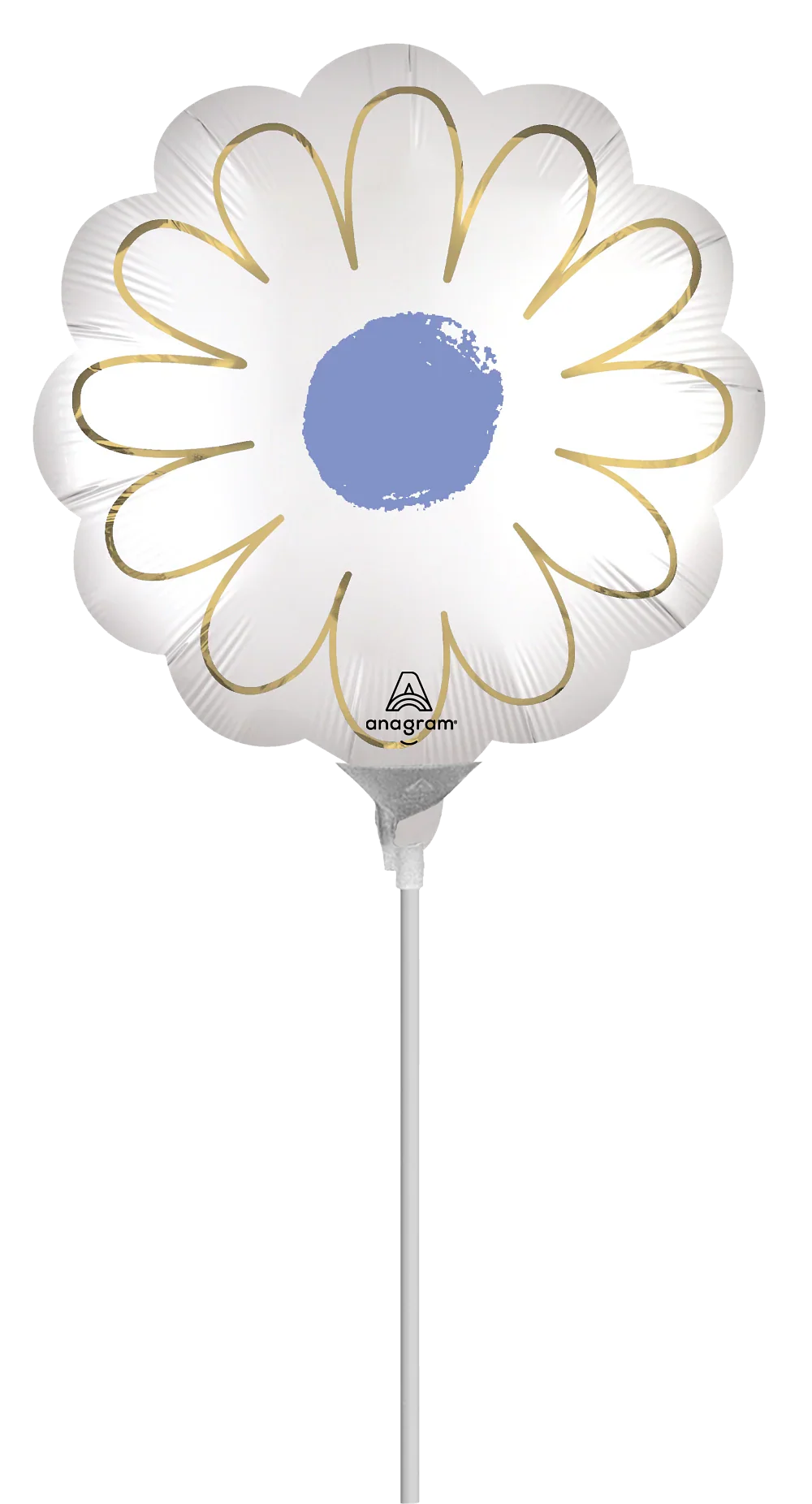 Airfill Only (Sticks Sold Separately) Mini Satin White Purple Daisy Foil Balloon