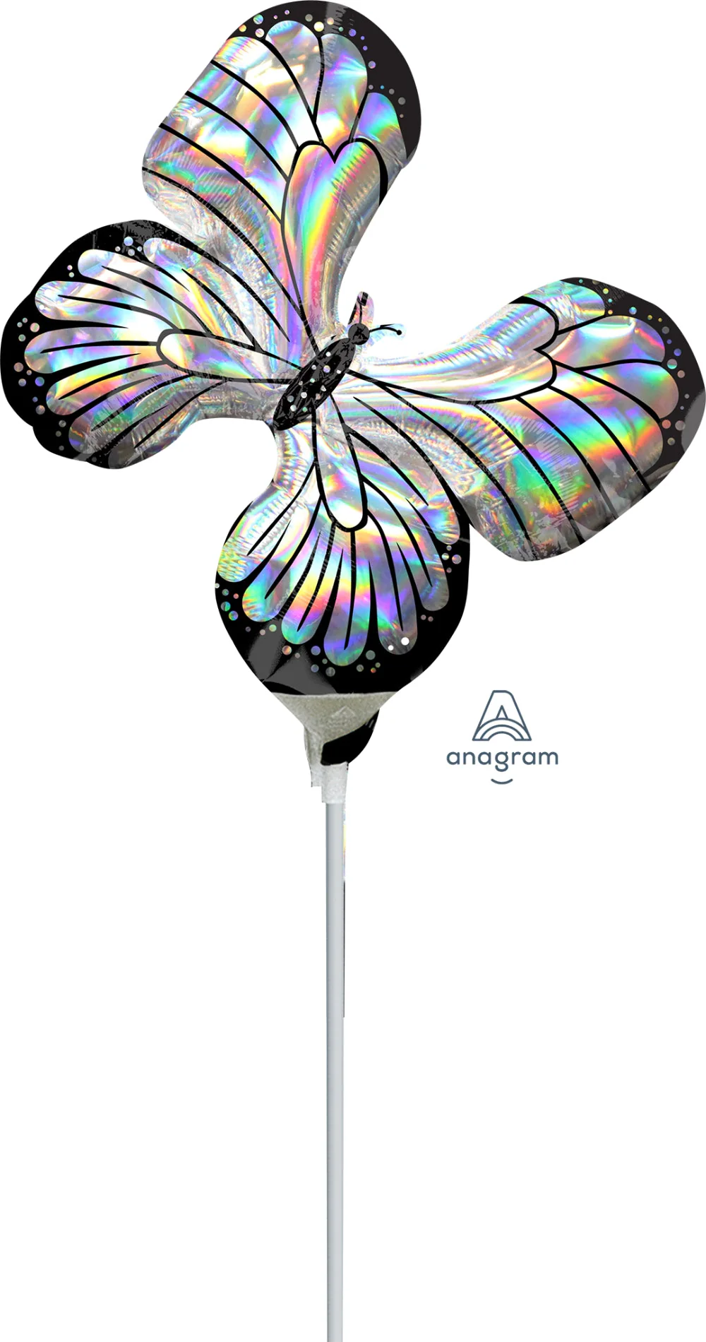 Airfill Only (Sticks Sold Separately) Mini Shape Iridescent Butterfly Foil Balloon
