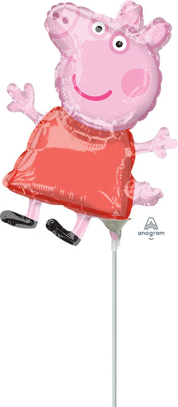 Airfill Only Mini Shape Peppa Pig Foil Balloon (Sticks Sold Separately)