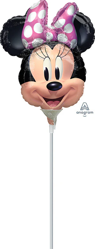 12" Airfill Only (Sticks Sold Separately) Minnie Mouse Forever Shape Valved Foil Balloon