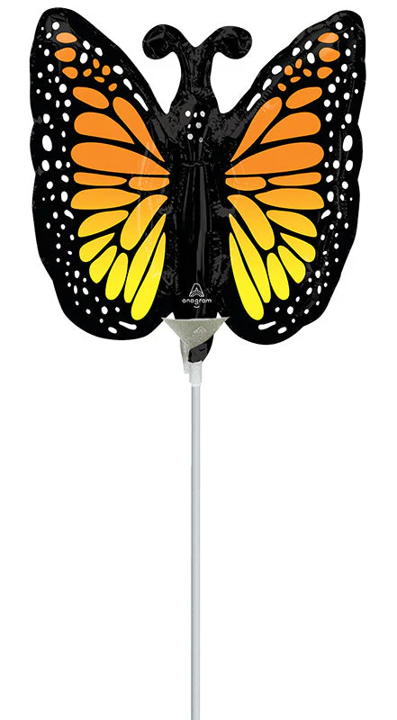Airfill Only (Sticks Sold Separately) Monarch Butterfly Glow Mini Shape Foil Balloon