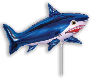 Airfill Only (Sticks Sold Separately) Strong Shark Blue Balloon