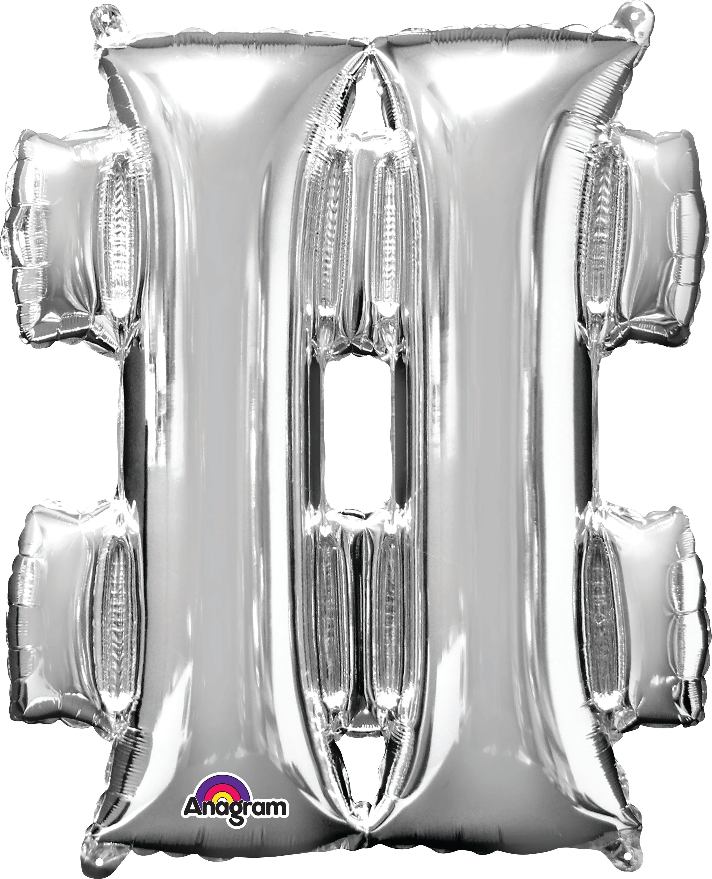 Airfill Only (Sticks Sold Separately) Symbol " # " Silver Balloon Packaged