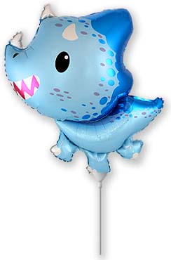 Airfill Only (Sticks Sold Separately) Triceratops Blue Foil Balloon