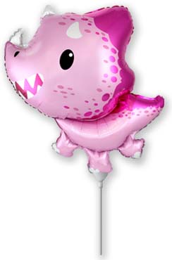 Airfill Only (Sticks Sold Separately) Triceratops Pink Foil Balloon