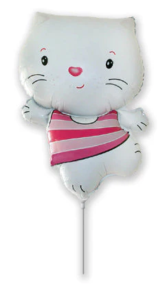 Airfill Only (Sticks Sold Separately) White Little Cat Balloon