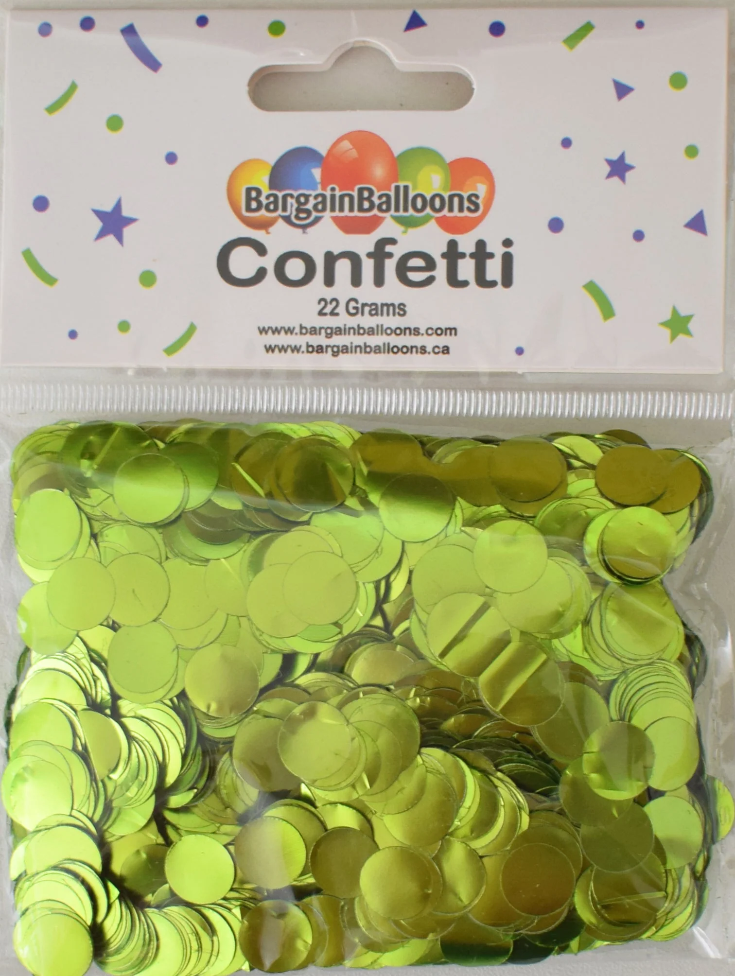 Balloon Confetti Dots 22 Grams Foil Lime Green 1CM-Round