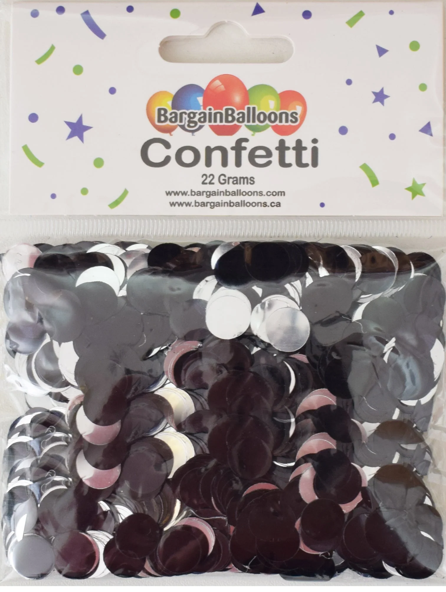 Balloon Confetti Dots 22 Grams Foil Silver And Black 1CM-Round