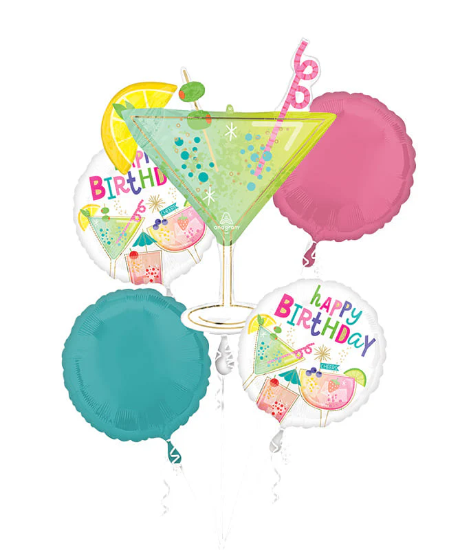 Bouquet Cocktail Surprise Birthday Foil Balloon