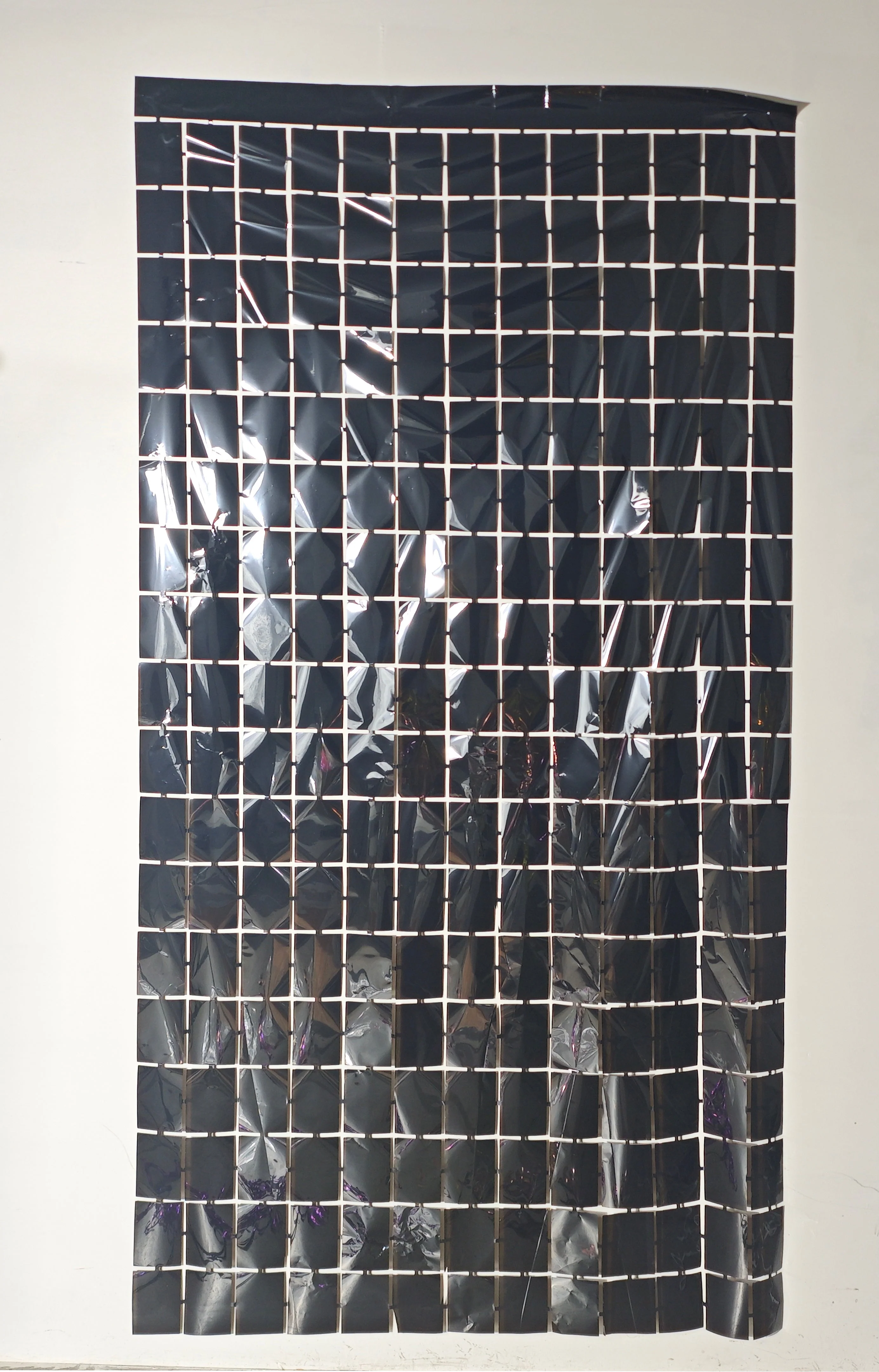 6.5 Feet x 3.25 Feet Foil Fringe Tinsel Rectangles Curtain Backdrop MylarGram Black
