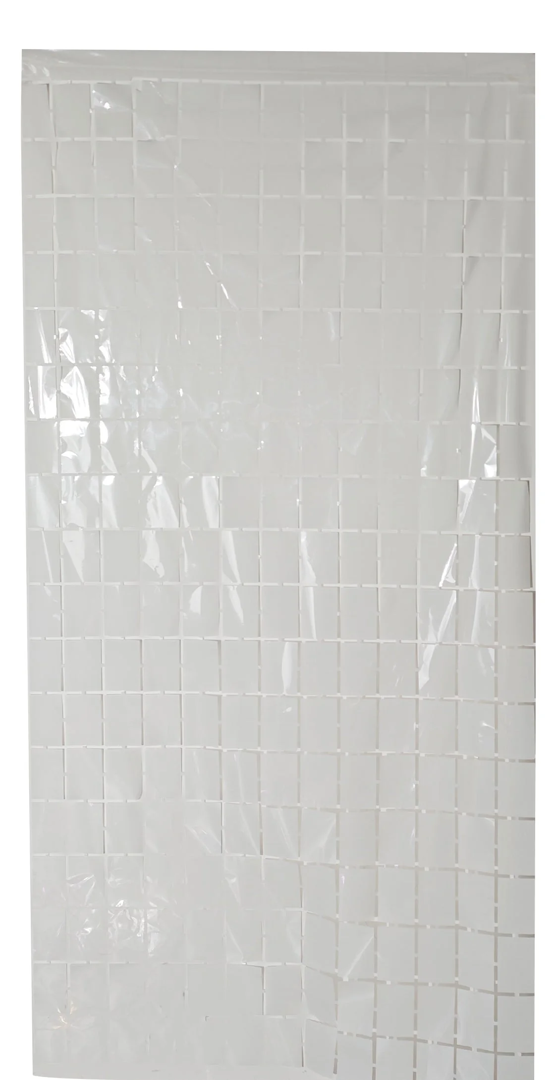 6.5 Feet x 3.25 Feet Foil Fringe Tinsel Rectangles Curtain Backdrop MylarGram White