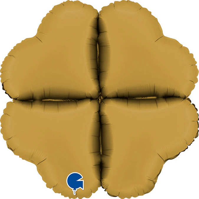 16" (22" Uninflated) Standup Base Hearts Medium Satin Gold Foil Balloon