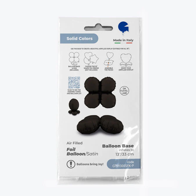19" (26" Deflated) Standup Base Drops MediumSatin Fumé Black Foil Balloon - Image 3