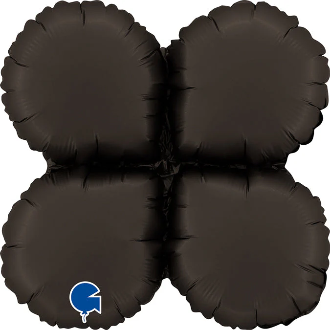 26" (36" Deflated) Standup Base Drops Maxi Satin Fumé Black Foil Balloon