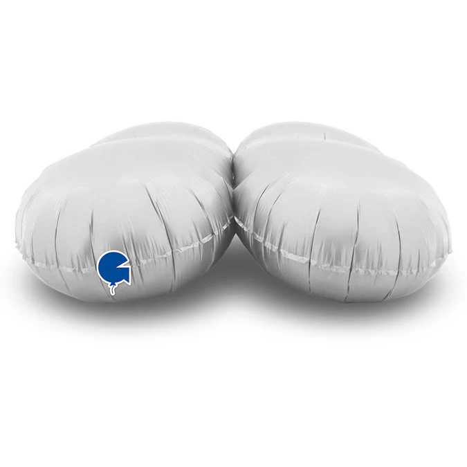 26" (36" Deflated) Standup Base Drops Maxi Satin White Foil Balloon - Image 2