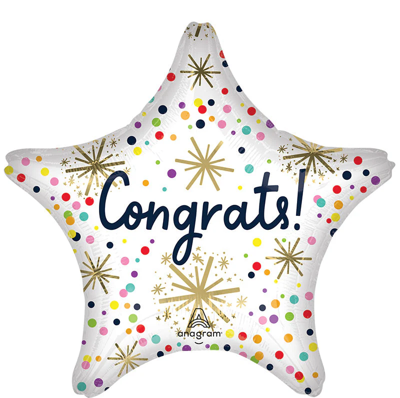 Jumbo Confetti Sprinkle Congrats Foil Balloon