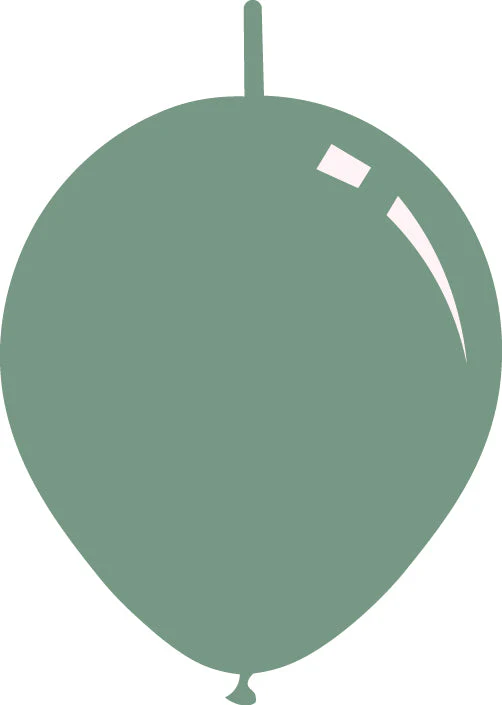 11" Deco Winter Green Decomex Linking Latex Balloons (100 Per Bag)