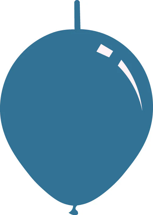 18" Deco Dusty Blue Decomex Linking Latex Balloons (25 Per Bag)