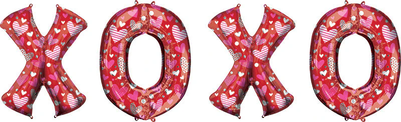 34" Height Letter Bunch XOXO Letter Bunch Foil Balloon