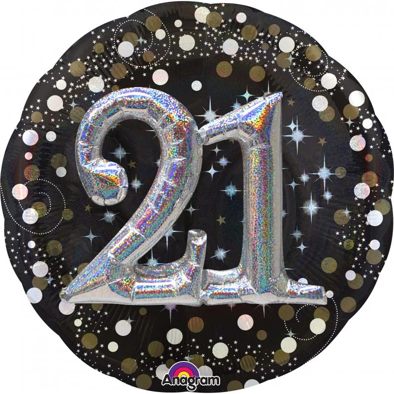 Multi Balloon Sparkling Birthday 21 Foil Balloon