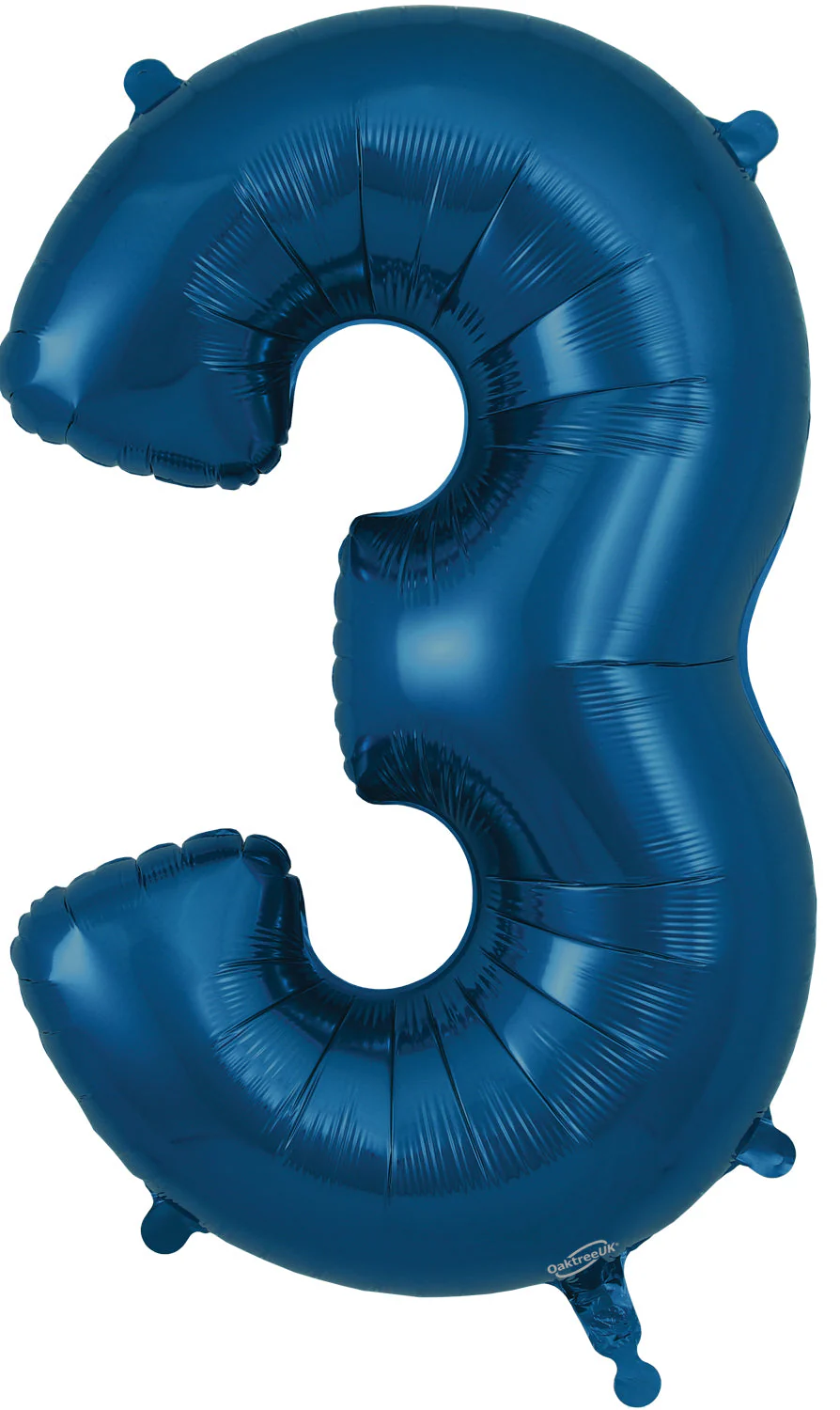 34" Number 3 Navy Blue Oaktree Foil Balloon