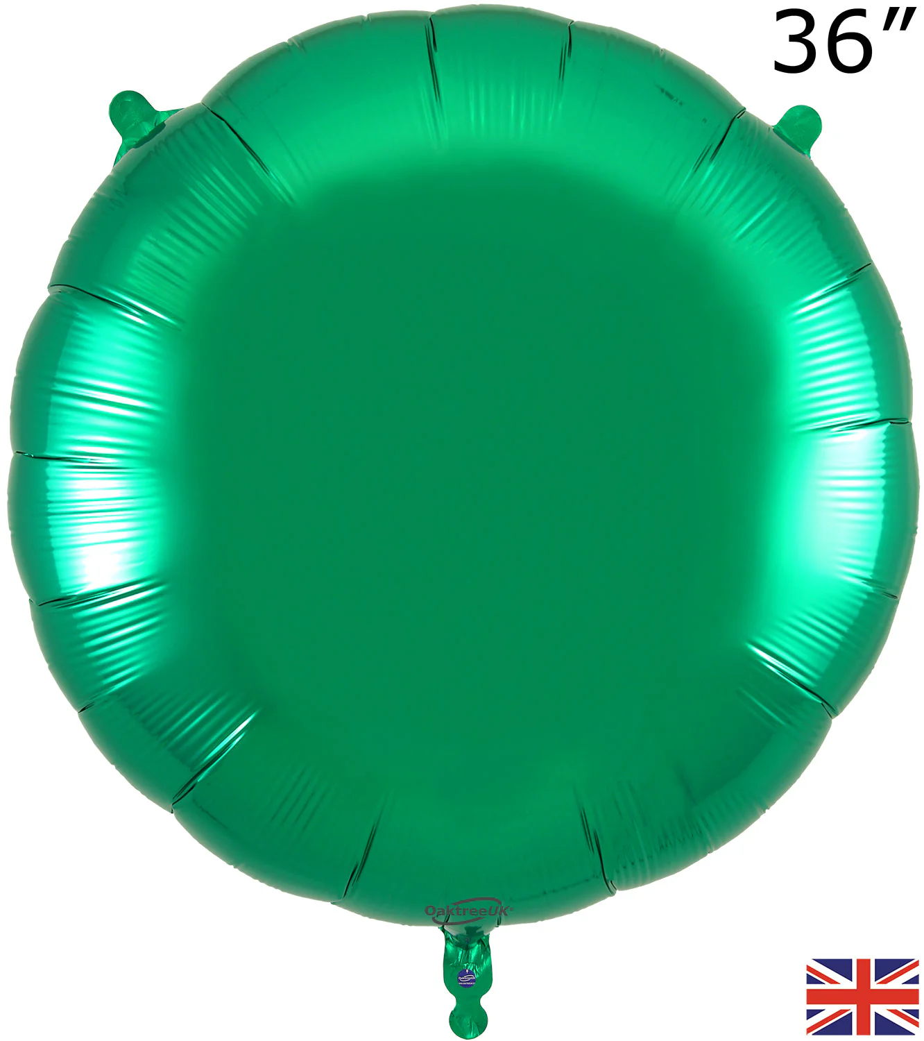 36" Oaktree Brand Green Round Foil Balloon