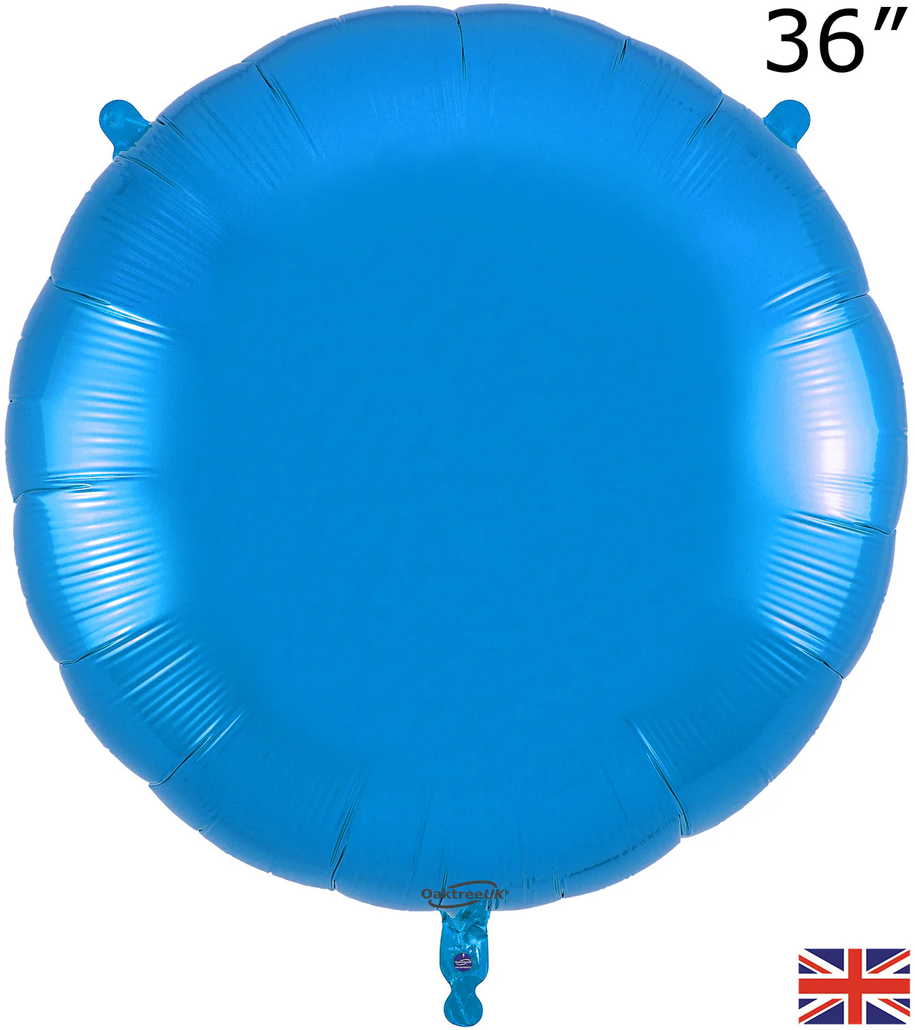 36" Oaktree Brand Blue Round Foil Balloon