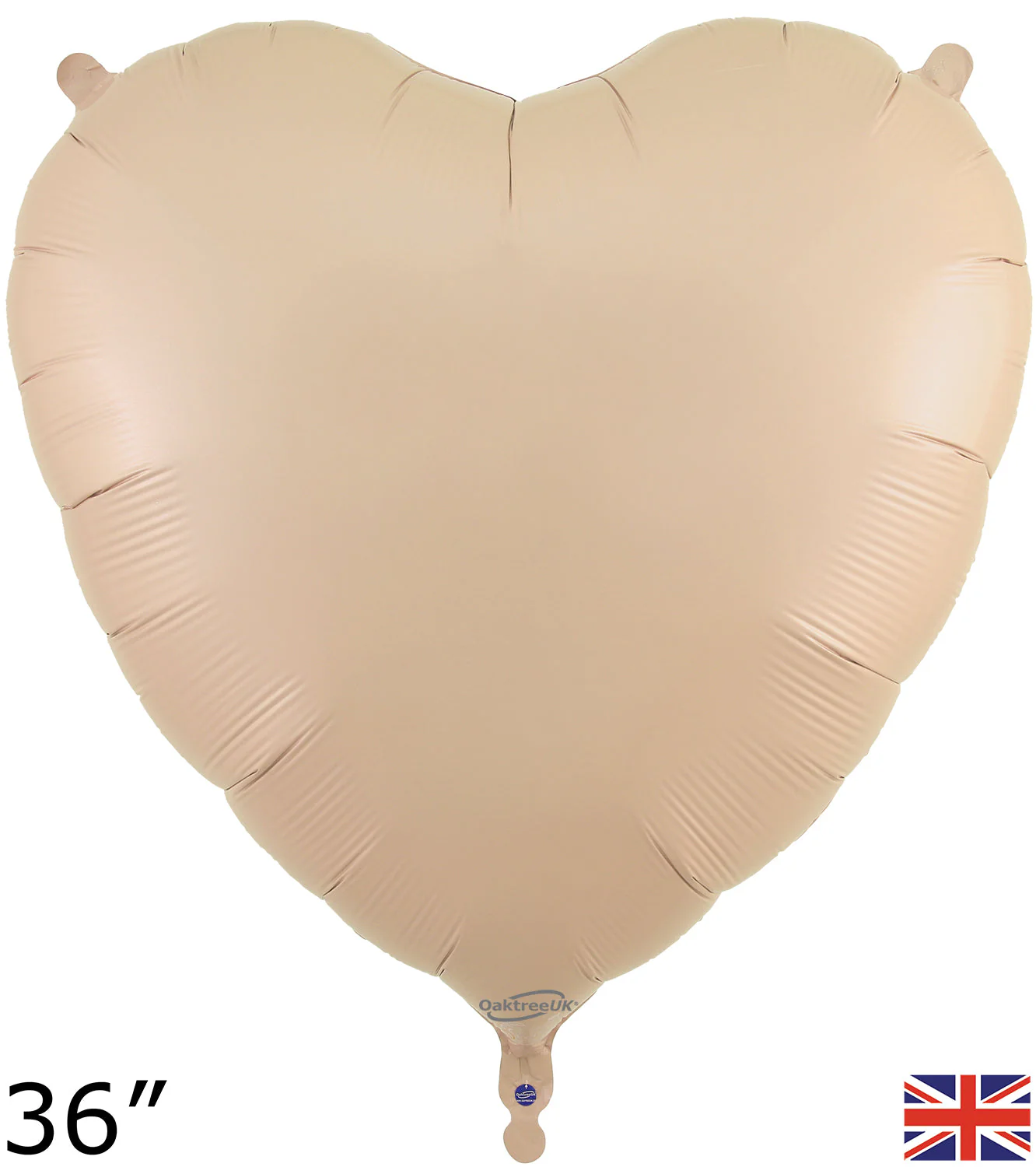 36" Oaktree Brand Nude Heart Foil Balloon