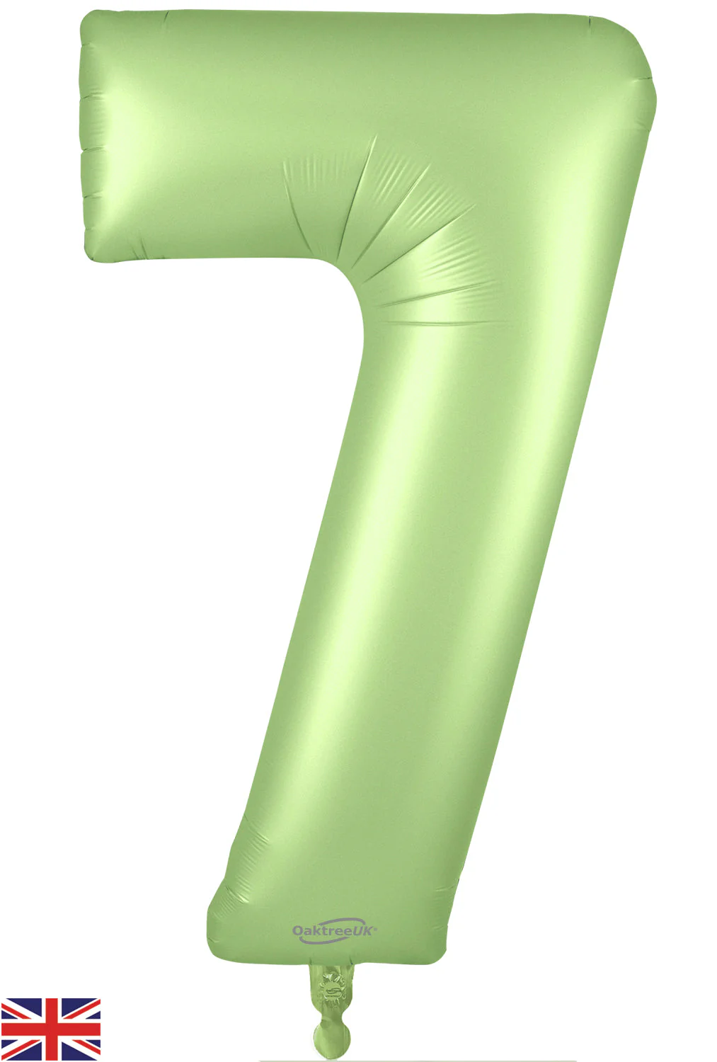 34" Number 7 Satin Pastel Pistachio Oaktree Foil Balloon