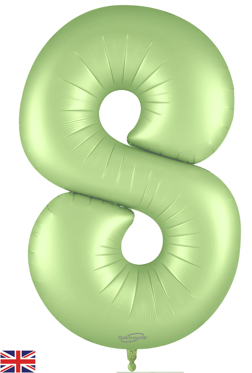 34" Number 8 Satin Pastel Pistachio Oaktree Foil Balloon