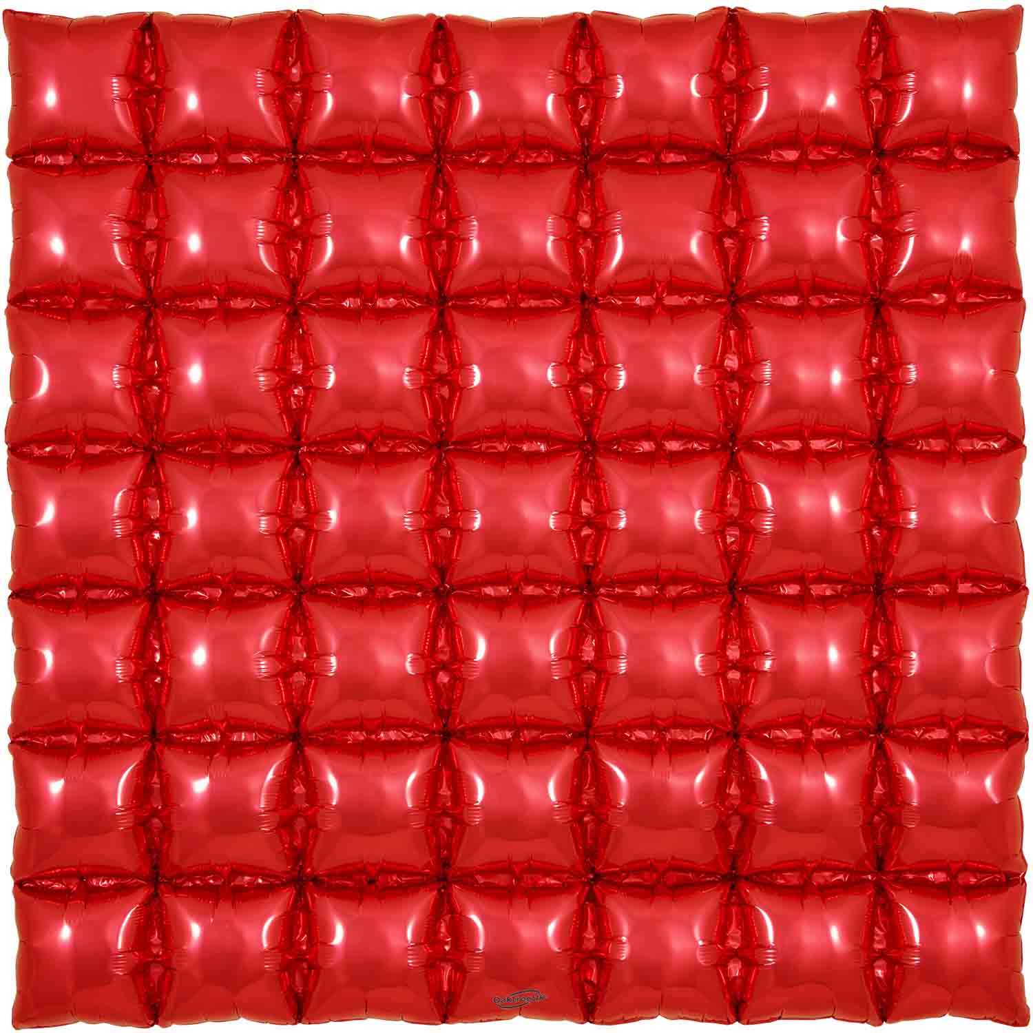 36" Inflated (7x7 Squares per 36") Red Squares Waffle Wall Foil Balloon