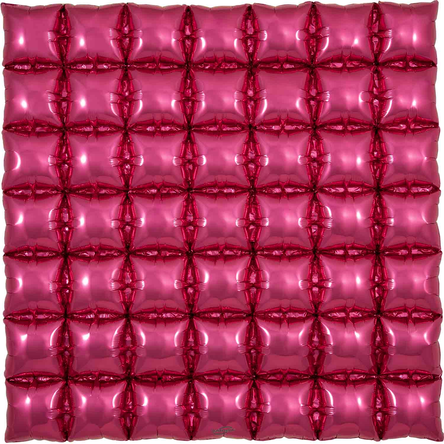 36" Inflated (7x7 Squares per 36") Fuchsia Squares Waffle Wall Foil Balloon