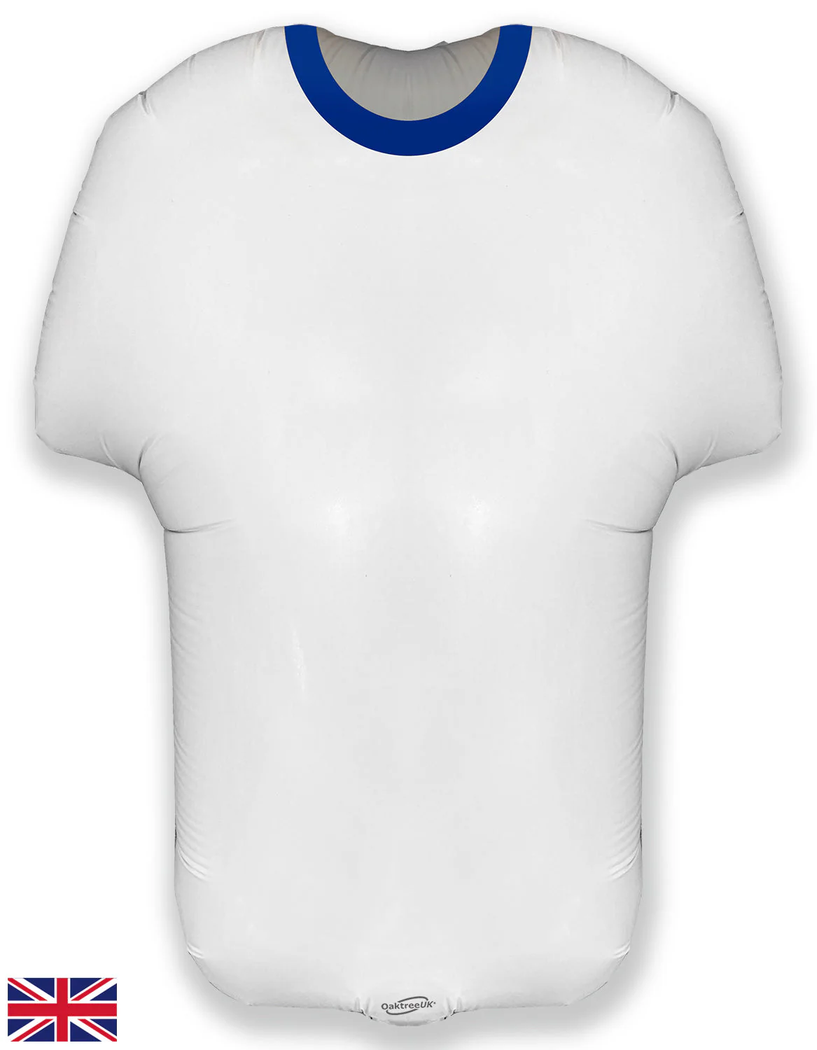 24" Shape Sports Shirt White and Blue Metallic Foil Balloon