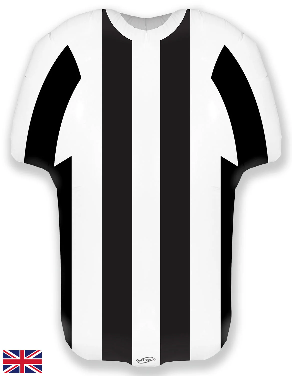 24" Shape Sports Shirt Black White Stripe Metallic Foil Balloon