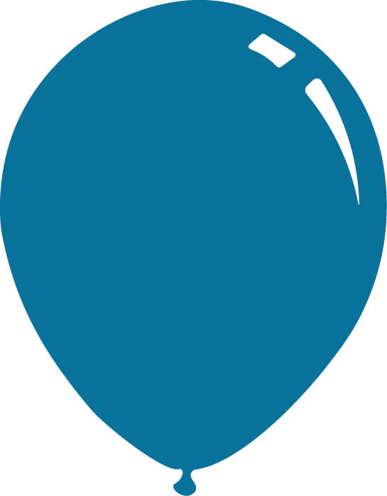 12" Standard Ocean Blue (Caribbean Blue) Decomex Latex Balloons (100 Per Bag)