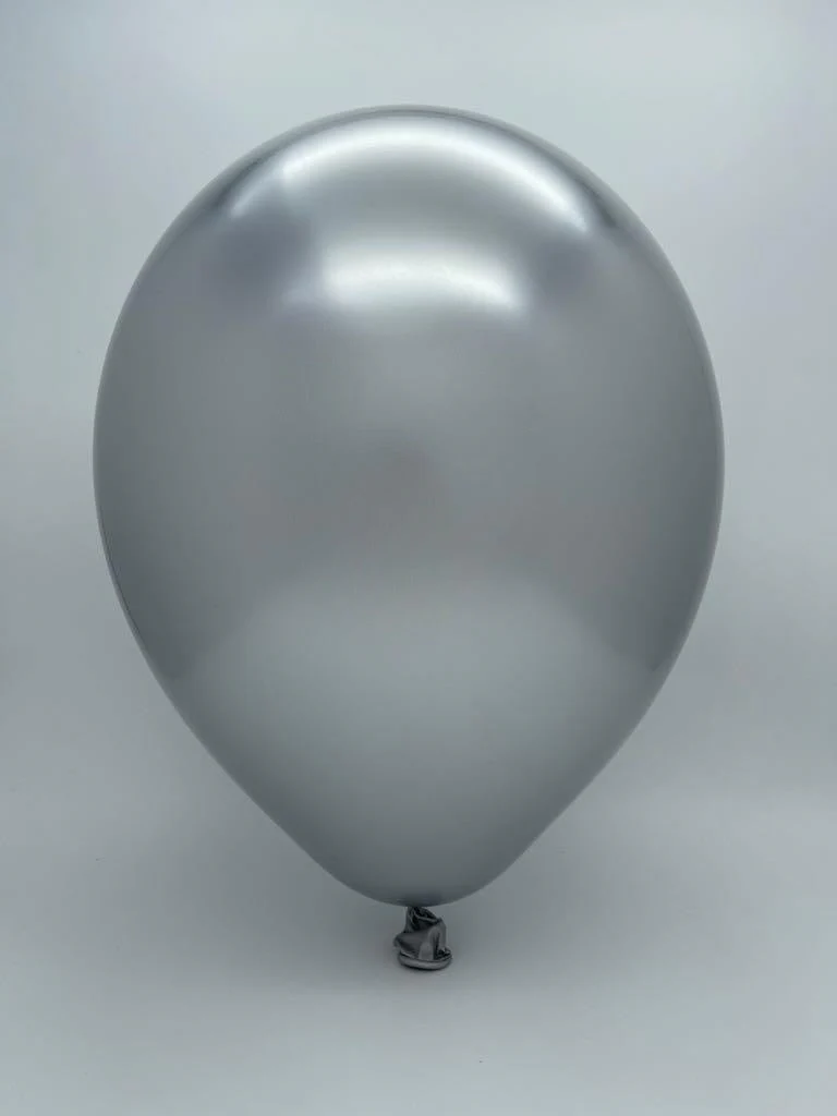 16"-18" Inflated Decomex Luster Latex Balloons (25 Per Bag) Silver - Image 2